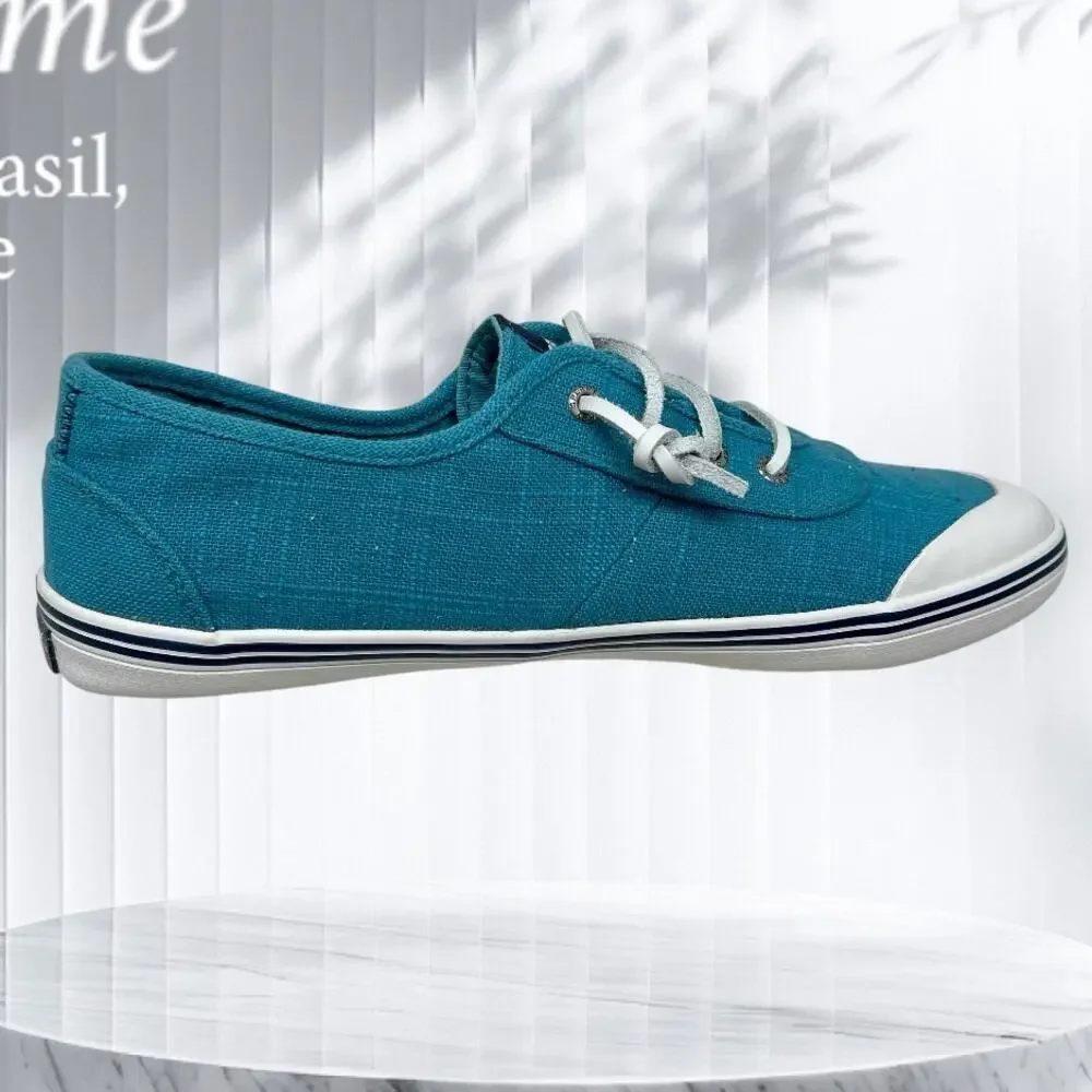 Sperry Lounge 2 Top-Sider Linen Comfort Style Sneakers Womens 9 Blue :: K.4.5